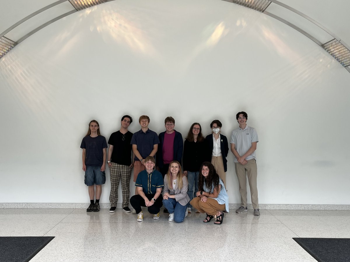 2023 REU Participants in Tate Hall entryway