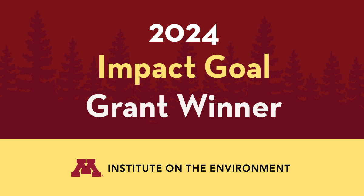 maroon and gold graphic with text reading 2024 impact goal grant winner
