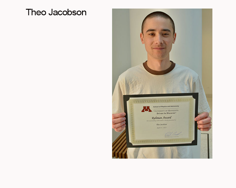 Theo Jacobson, Rahman Award recipient