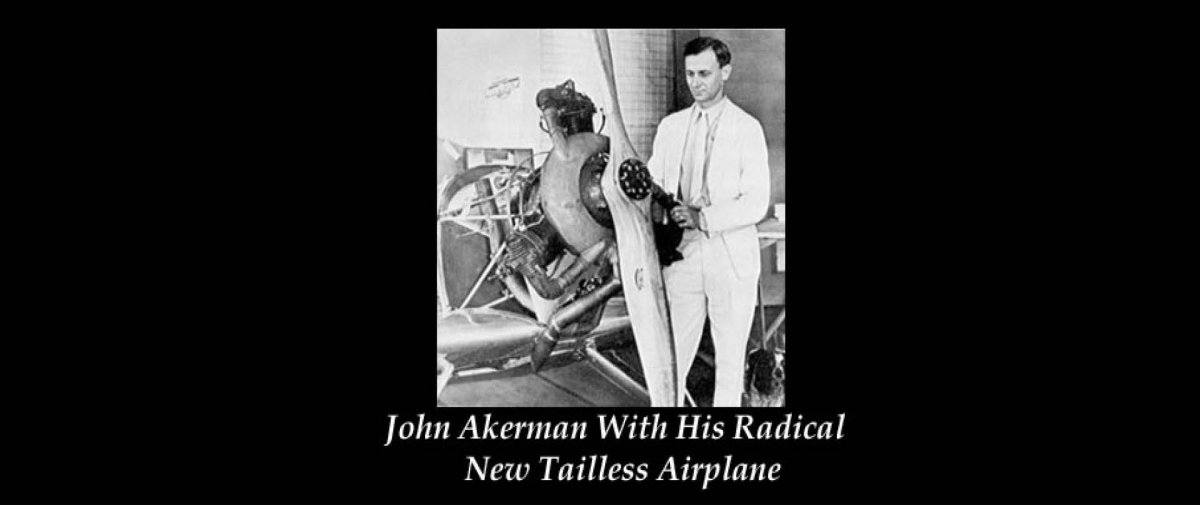 John Akerman With His Radical New Tailless Airplane