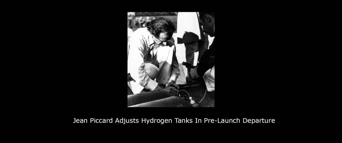 Jean Piccard Adjusts Hydrogen Tanks in Pre-Launch Departure