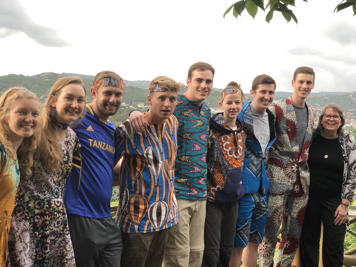 study abroad Tanazania - students in colorful shirts