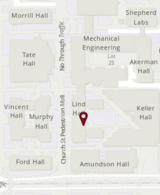 Map to Lind Hall