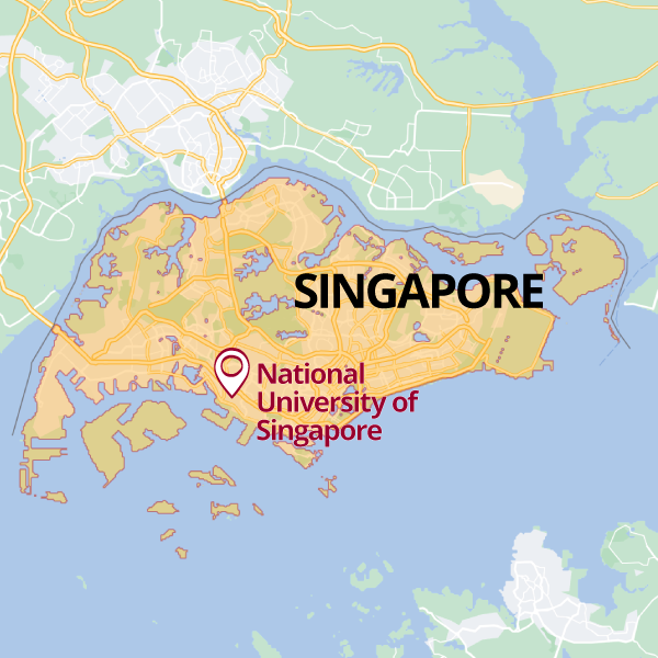 Map of Singapore and the National University of Singapore