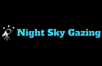 Night Sky Gazing logo (a little telescope on the left followed by Night Sky Gazing written in blue)