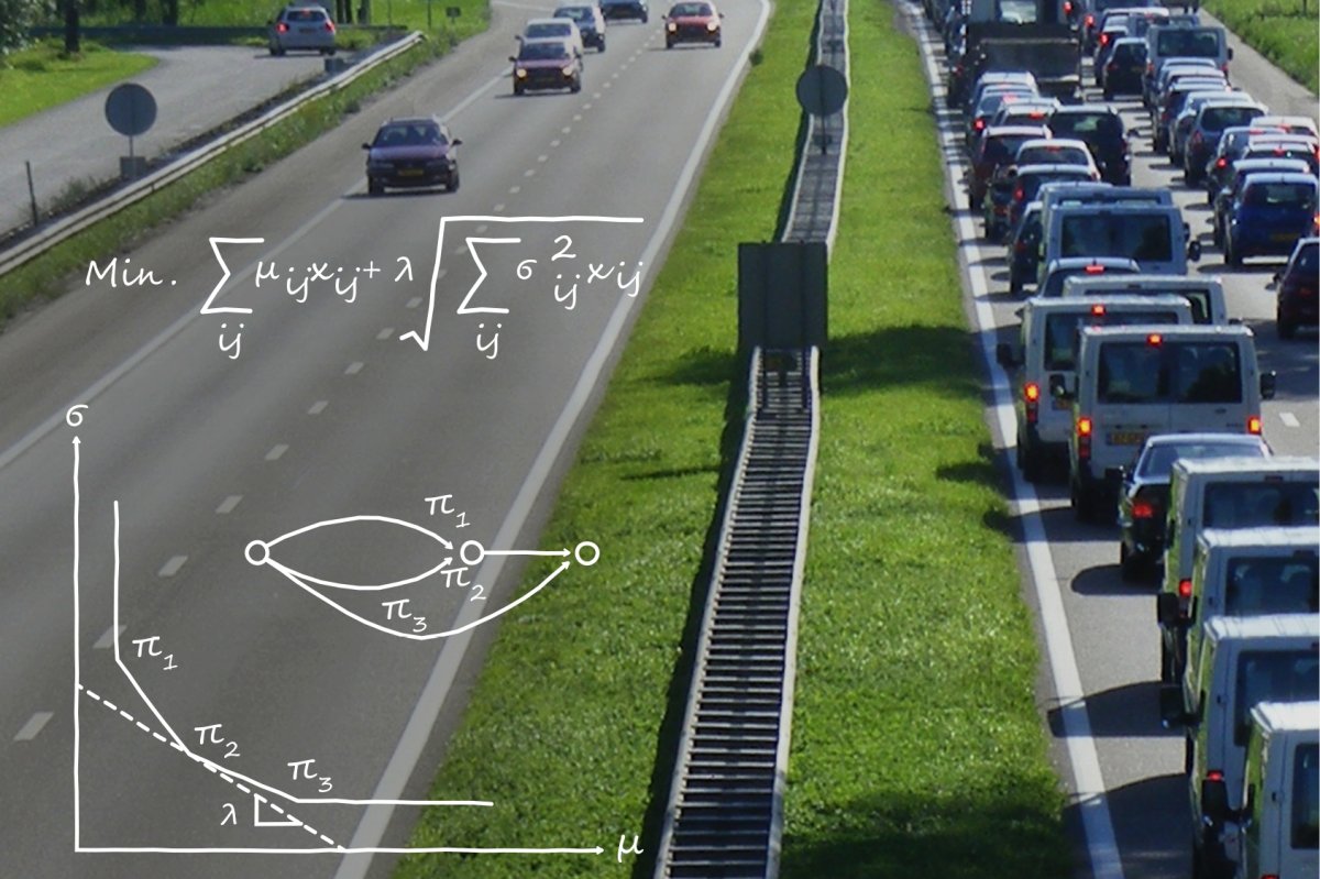 Freeway with math equation overlaid