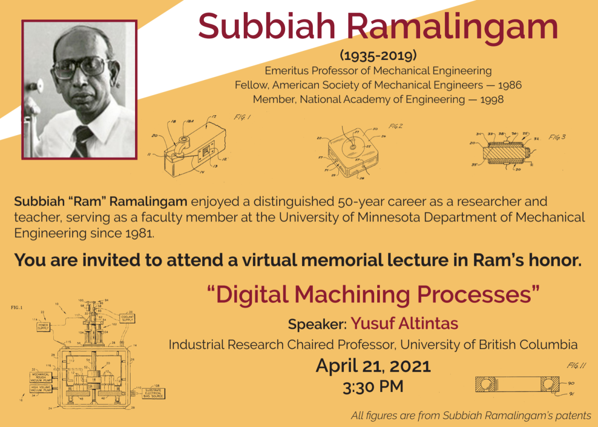 Ramalingam Memorial Lecture invitation