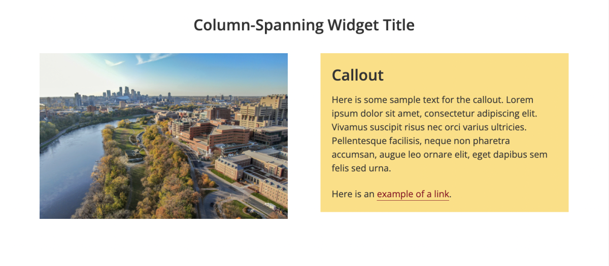 Example of a two column widget