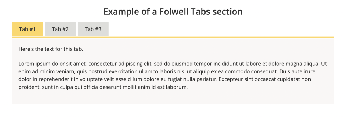 Folwell Tabs example