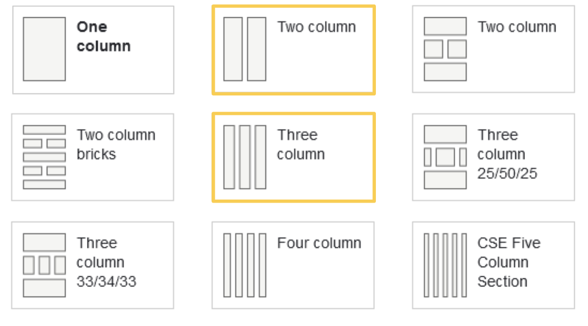 Section Layout Options