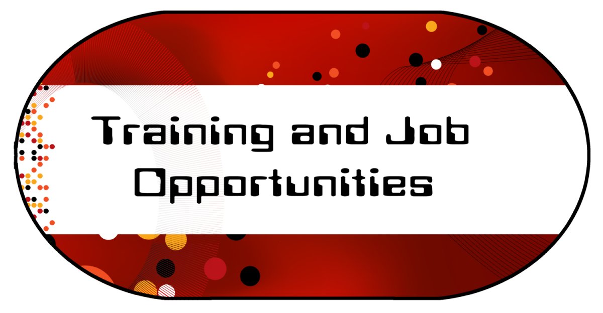 Training and Job Opportunities exhibit sign