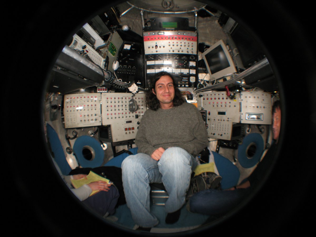 Professor Jake Bailey in a deep-sea submersible