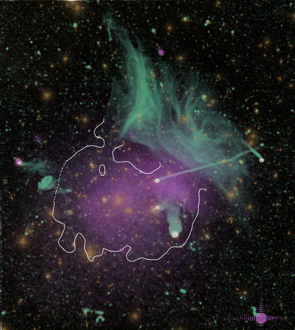 Traced outline of galaxy clusters