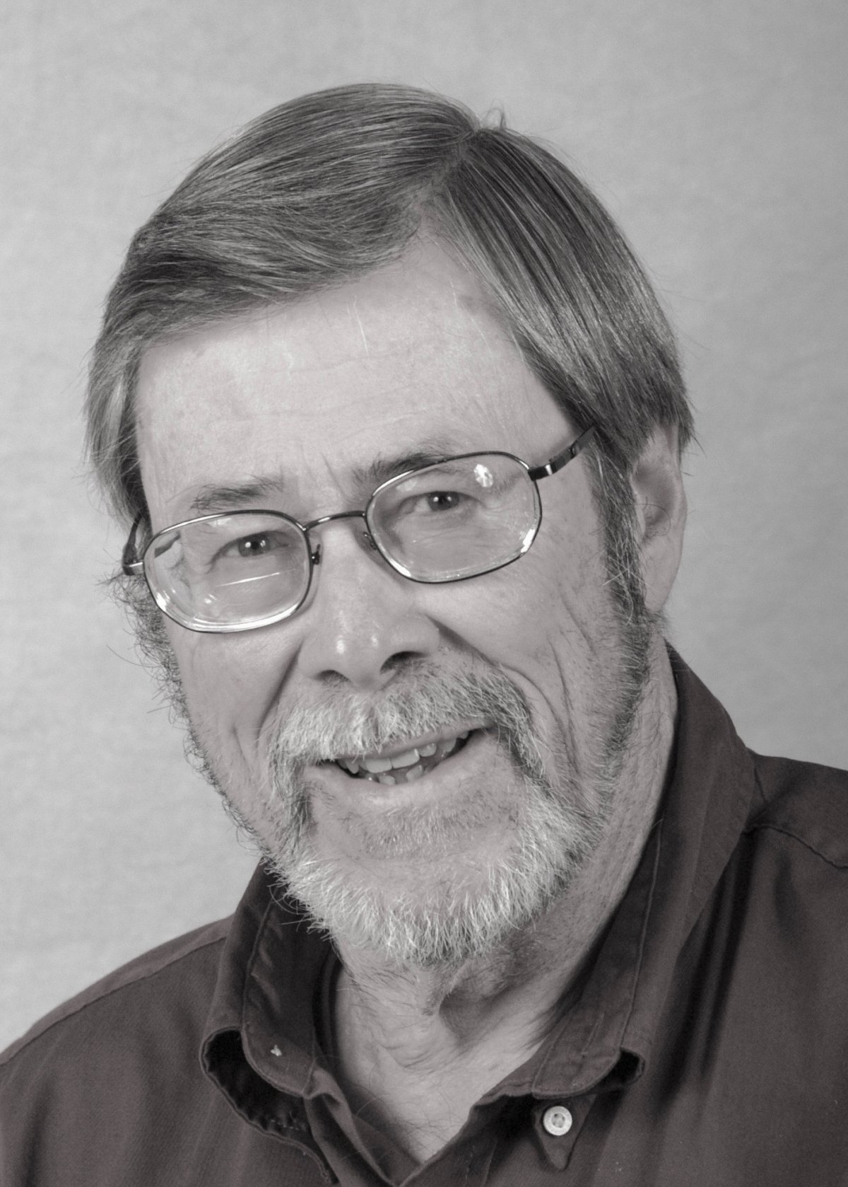 Black and white photo of Roger Arndt