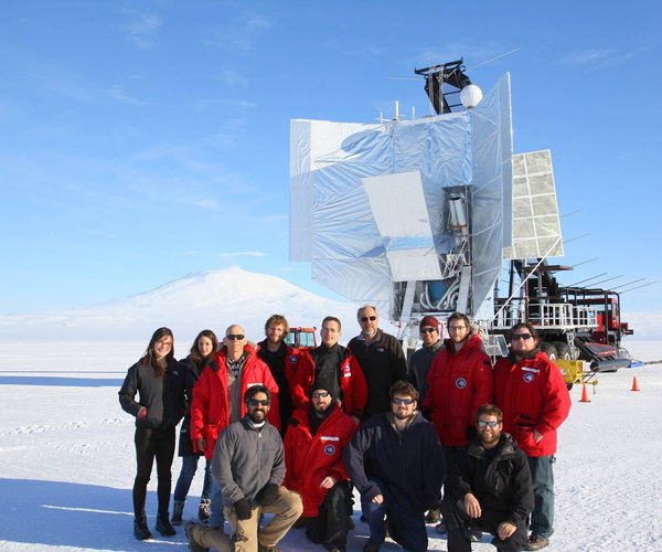 Shaul Hanany and his group at the launch of the EBEX balloon in Antarctica in 2012