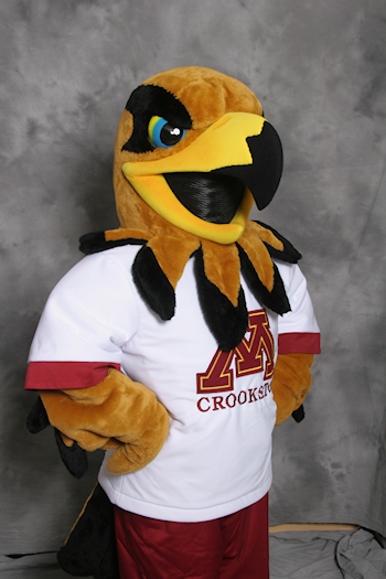 Regal the Golden Eagle, mascot for the University of Minnesota Crookston
