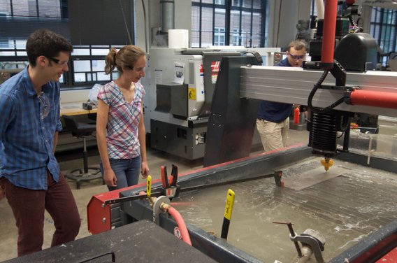 Anderson Labs Student Machine Shop waterjet cutter
