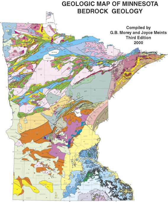 Bedrock Geologic Map of Minnesota (2000)