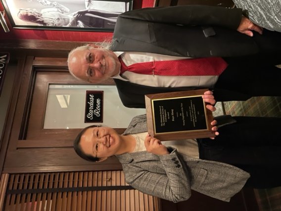 Boya Xiong receiving the ASCEMN 2023 Young Engineer of the Year Award
