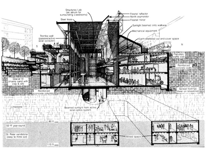 Cutaway diagram of the unique building consturction