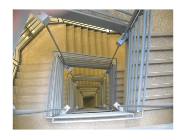 An inside stairway descends 110 feet.