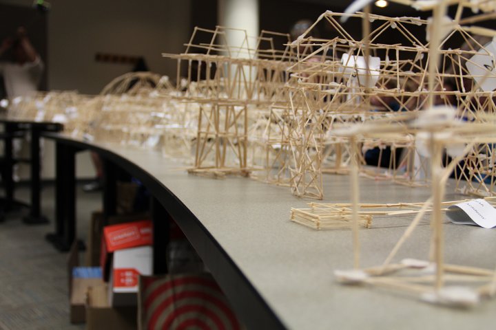 model bridges built out of toothpicks