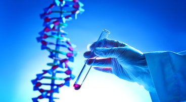 DNA strand and test tube