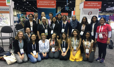 Group shot of Grace Hopper attendees at the 2019 conference
