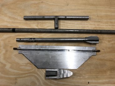 Disassembled parts of the Russian Peat Corer