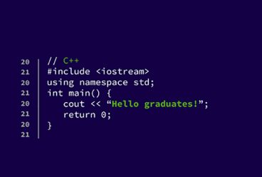 Hello graduates written in C++