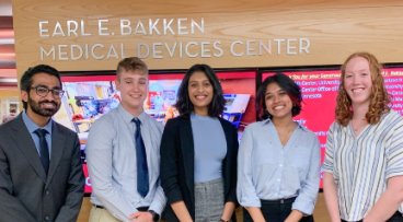 Sadhika Prabhu and other students at the Earl Bakken Medical Devices Center