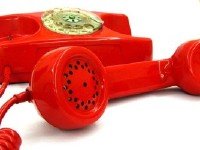 Red landline phone
