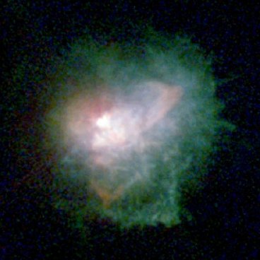 The extreme red supergiant VY CMa showing its complex circumstellar environment.