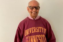 Dr. Damodar Pai in UMN sweatshirt
