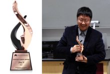 Professor Fu accepting his award