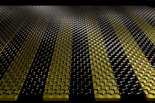 Illustration of graphene on gold strips