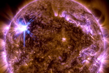 Image of solar flare on the sun from NASA.