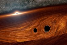 Artist conception of supermassive black hole and its surrounding disc of gas