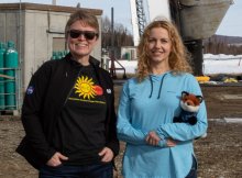 Sabrina Savage and Lindsay Glesener at the launch site in Alaska.