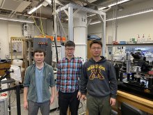 Ke Wang, Xi Zhang, Wei Ren in the Wang Group laboratory