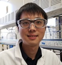 Xiao Xiao, Ph.D., in a chemistry laboratory