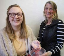 Senior Chemistry Major Emma Corcoran and Professor Jane Wissinger created a curriculum around edible water pods 