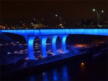 I-35W Bridge lit up at night