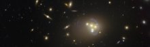 four galaxies merging closer together