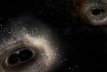 Artist’s rendition of the two colliding binary black hole systems detected by LIGO