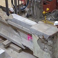 Test of beam in the Theodore V. Galambos Structural Engineering Laboratory