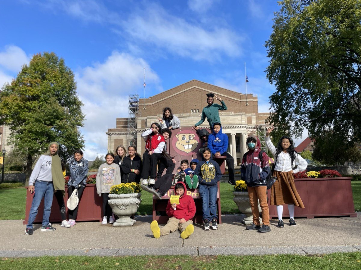 7th graders from Breakthrough Twin Cities during visit to campus