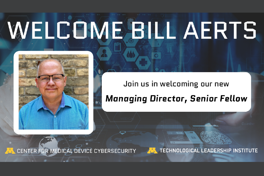 Photo of Bill Aerts with title "Welcome Bill Aerts. Managing Director, Senior Fellow."