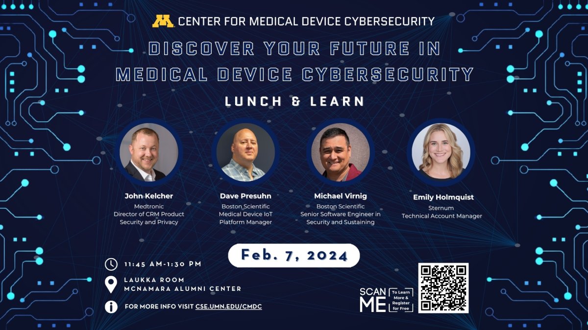 CMDC Lunch and learn Discover Your Future in Medical Device Cybersecurity