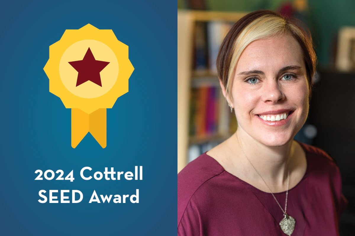 Award graphic with photo of Erin Carlson